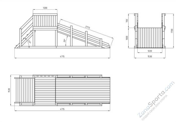 Зимняя деревянная заливная горка Ледянка (масло)