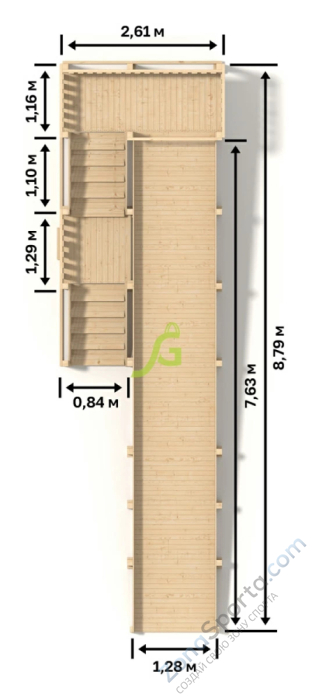 Зимняя горка IgraGrad Snow Fox скат 8 м без окраски