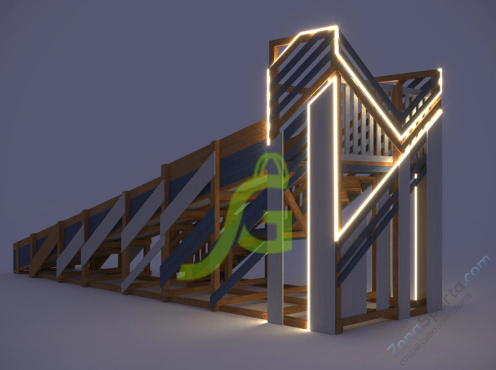 Зимняя горка IgraGrad Snow Fox скат 8 м мод.3