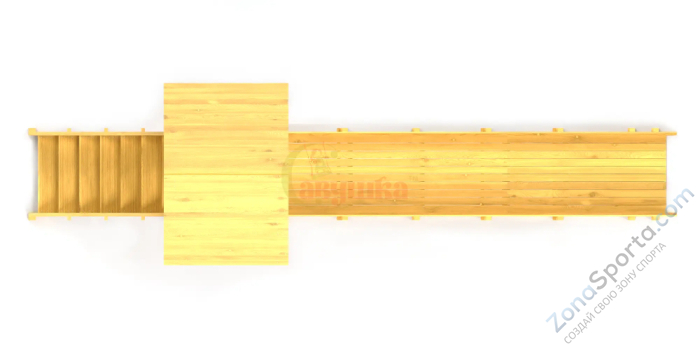 Зимняя заливная горка Савушка Зима Wood-5 скат 5 метров